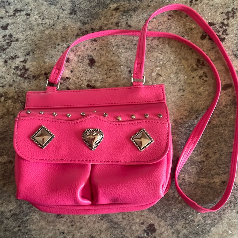 Pink side purse with western accents